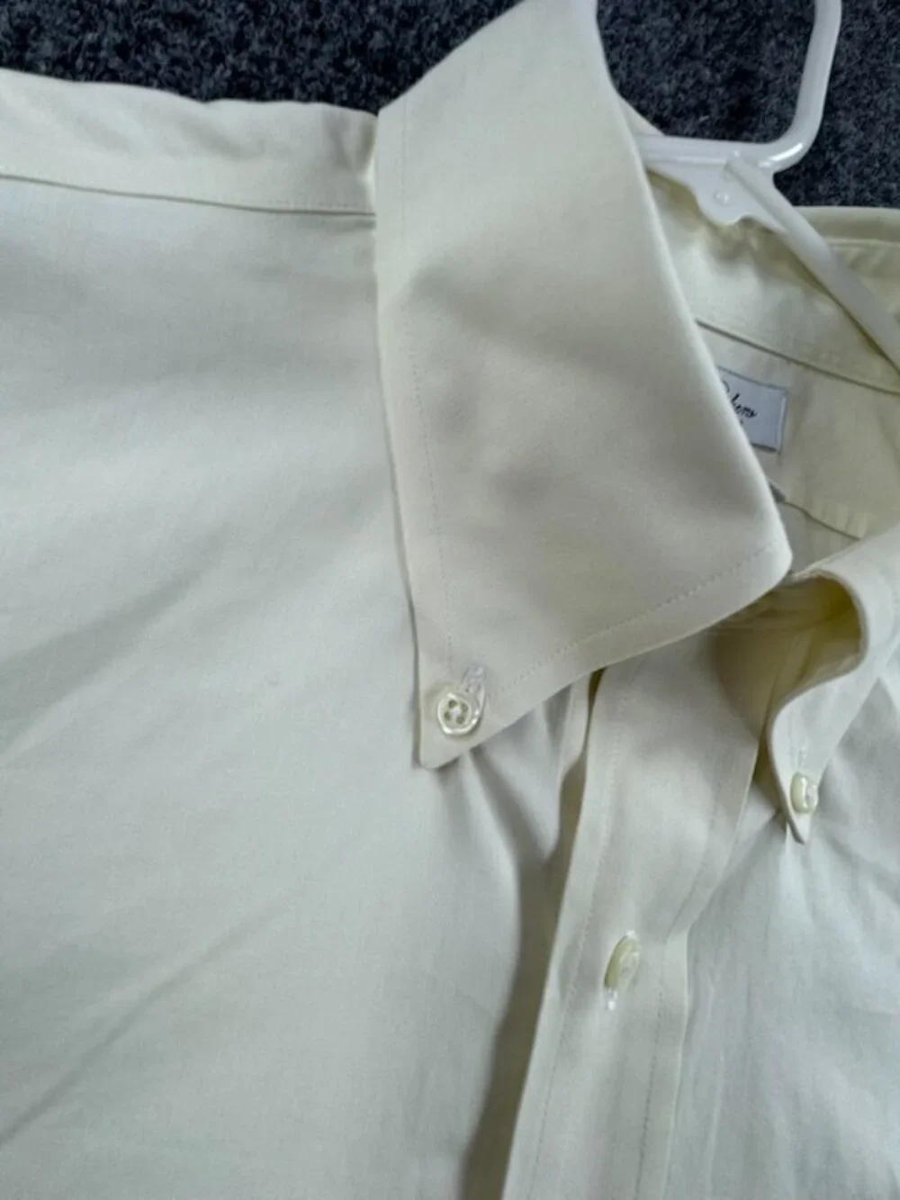 Brooks Brothers Non-Iron Cotton Button-Down 17 34 Yellow Business Pocket Men